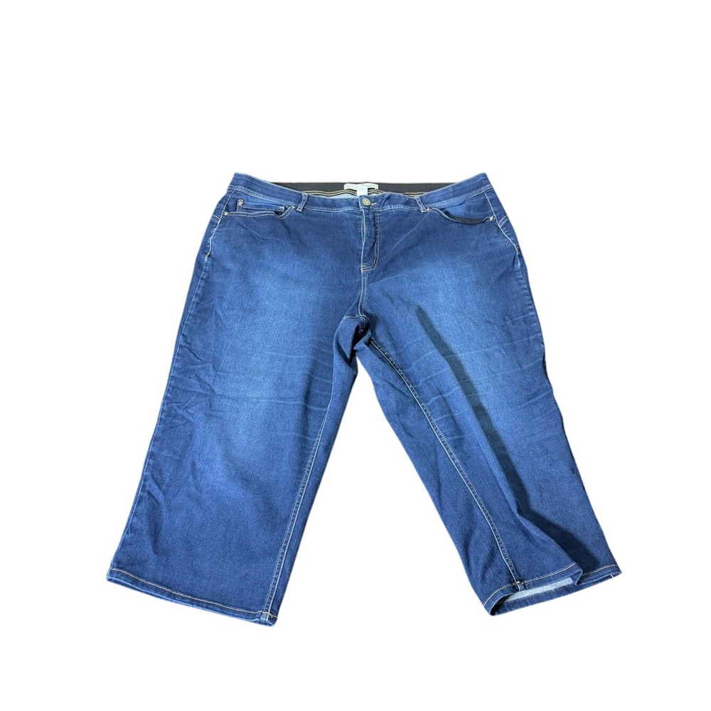 Cato Dark Blue Stretch Denim Capri Pants